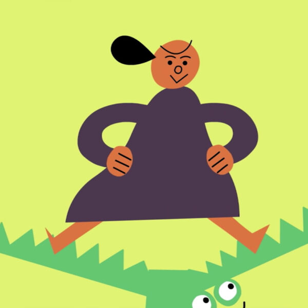 Illustration de quelqu’un debout au-dessus d’une bouche d’alligator ouverte.