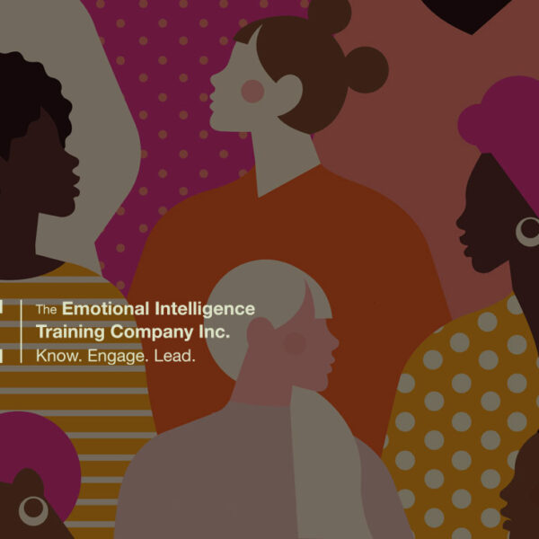 Une illustration de nombreuses femmes debout et se regardant, dans des couleurs vives.